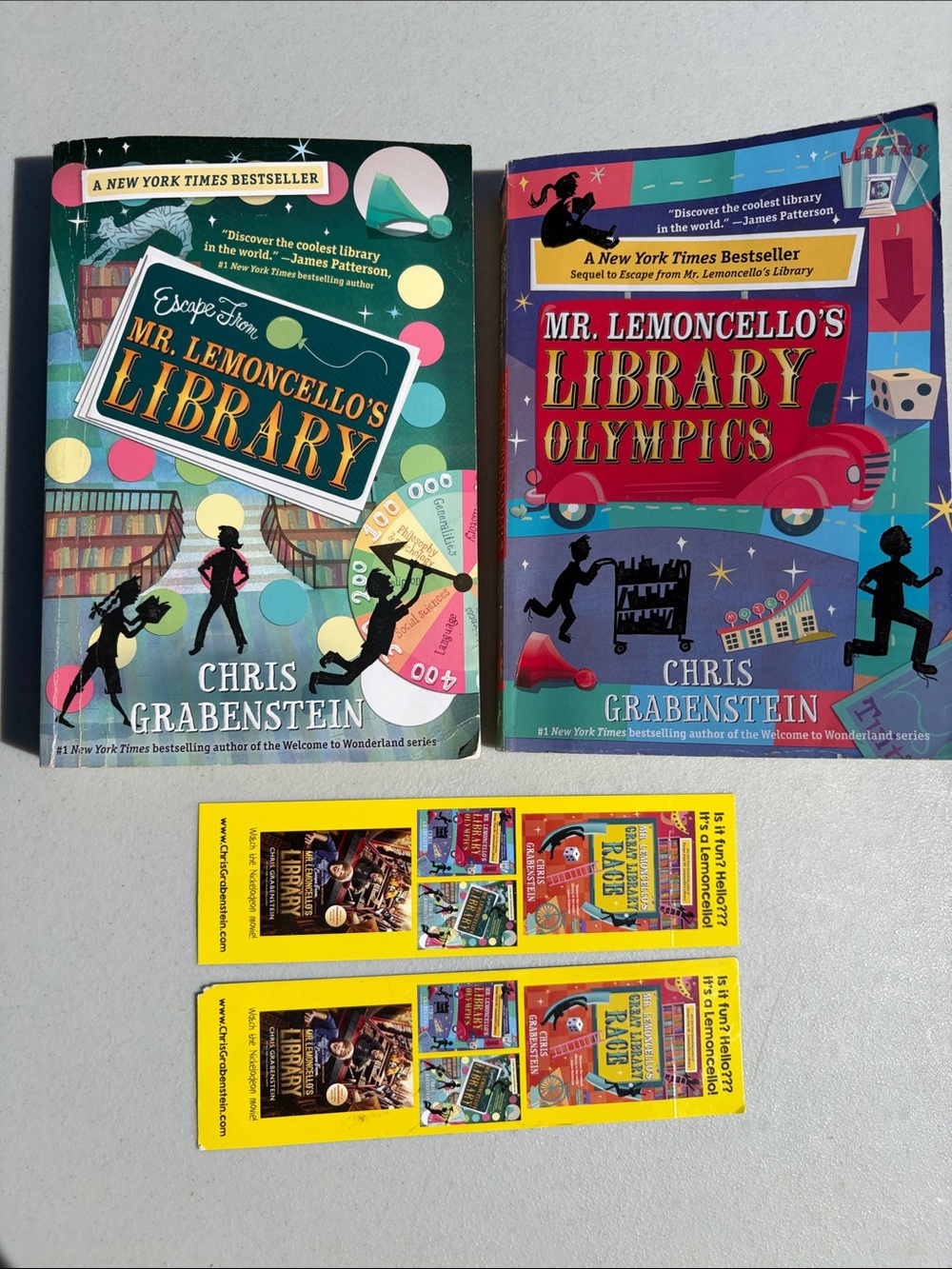 2 Mr Lemoncello’s Library Books signed by Author